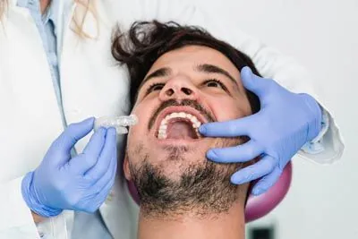 patient getting fitted for SureSmile aligners at Southview Dental Care